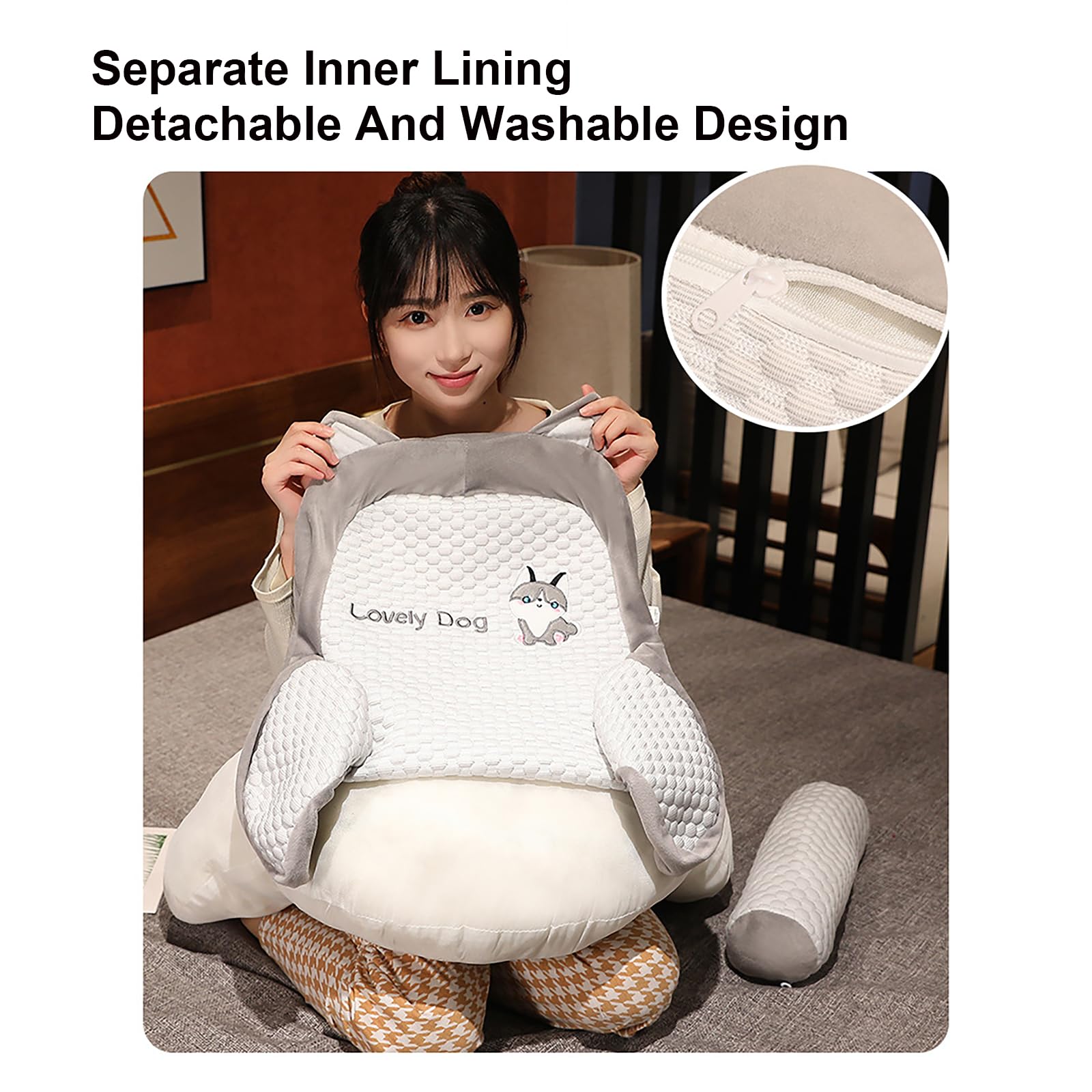 Cuscino da lettura per letto, cuscino 2 in 1 con supporto per la