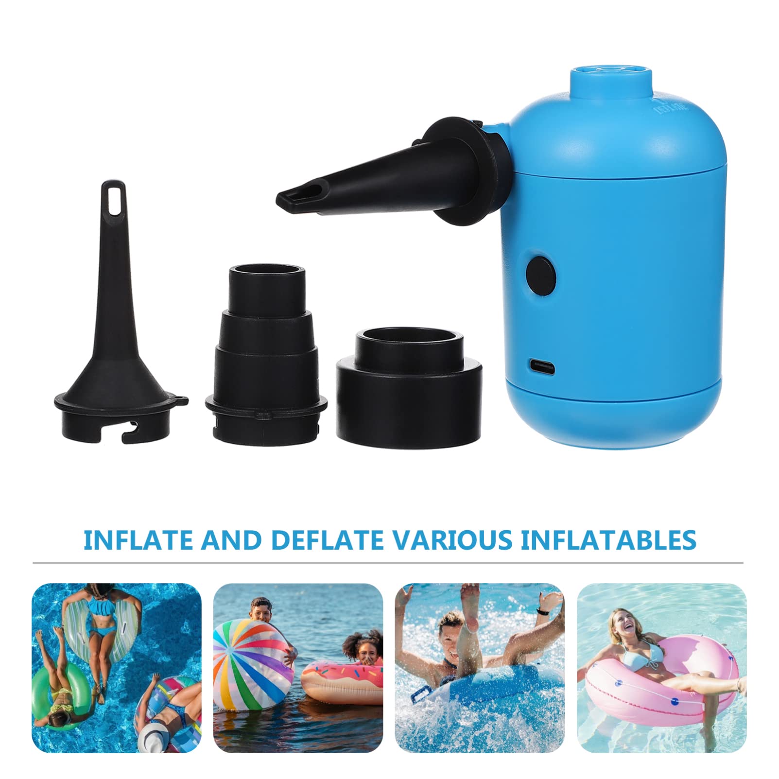 Zerodeko USB elektrische pumpe luftmatratzenpumpen pumpen für luftmatratzen Schnell aufblasbare Pumpe Electric air Pump paddeln Schwimmbad USB-Luftpumpe Mehrzweck-Luftpumpe Plastik Blue