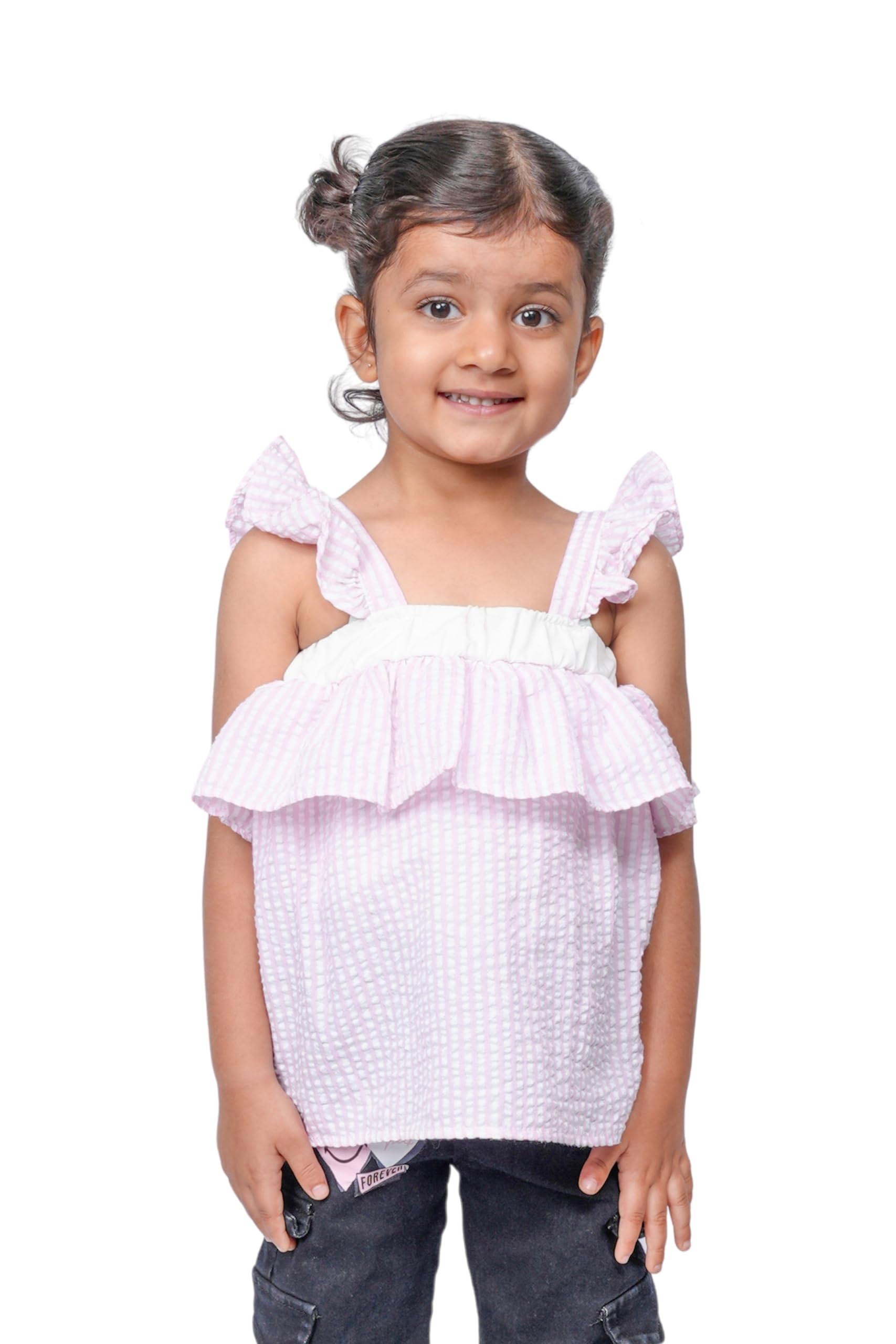 Girl's Cotton Square Neck Top Casual Solid Regular Fit (3-4 Years)-image-13