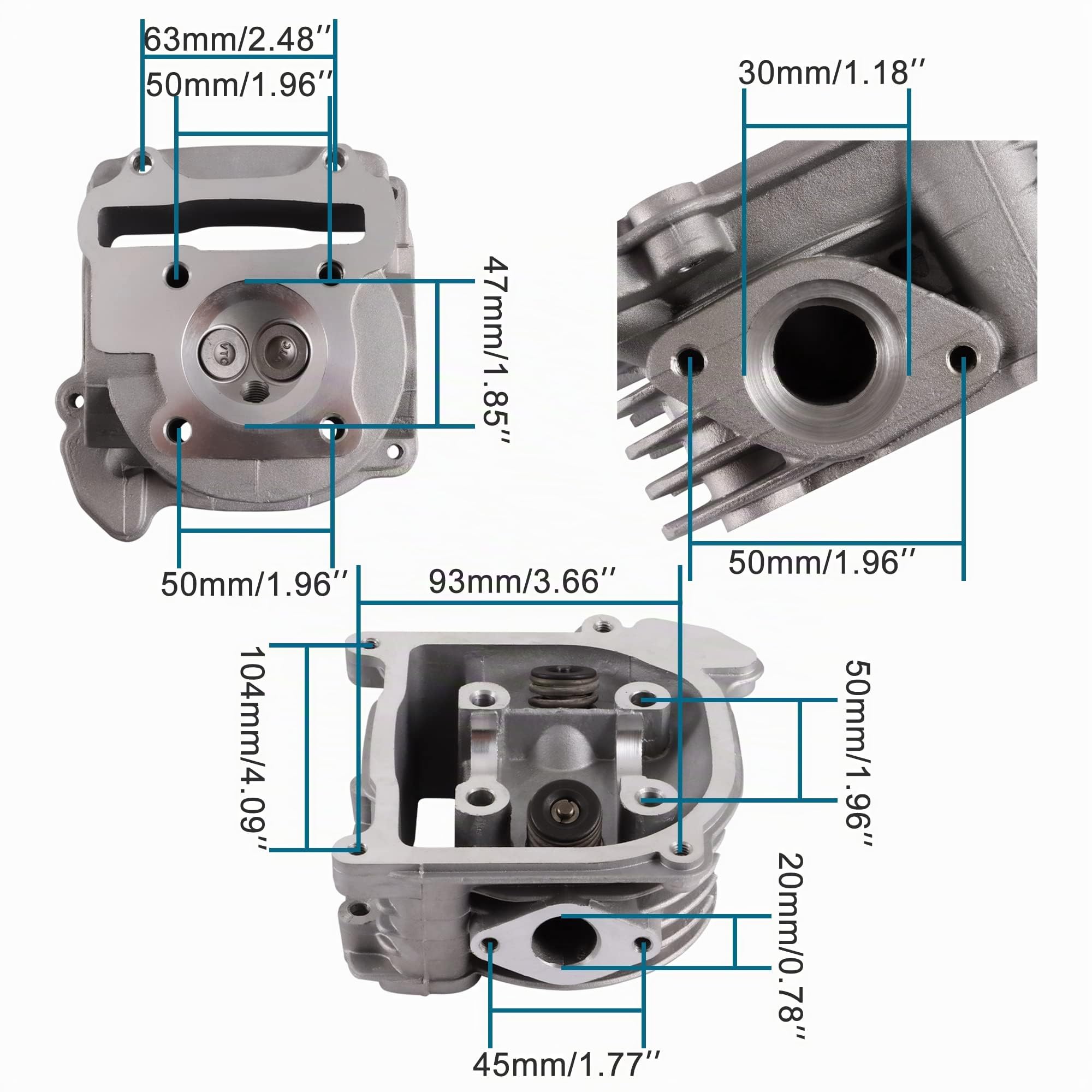 GOOFIT 47mm Big Bore Chinese Scooter Cylinder Kit Cylinder Heads Remplacement pour GY6 80cc 139QMB ATV Scooter Moped Motor Scooter Moped Kart