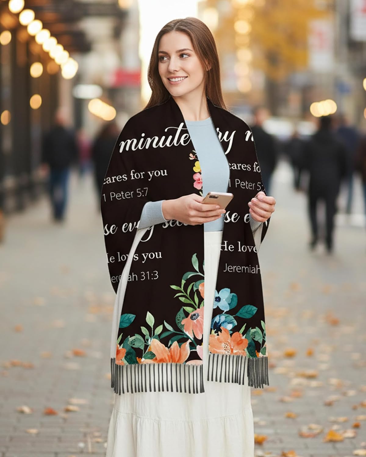 Prayer Shawls for Women Christian Bible Verse Scarf Wrap Blanket with Tassel Prayer Faith Gifts for Mother