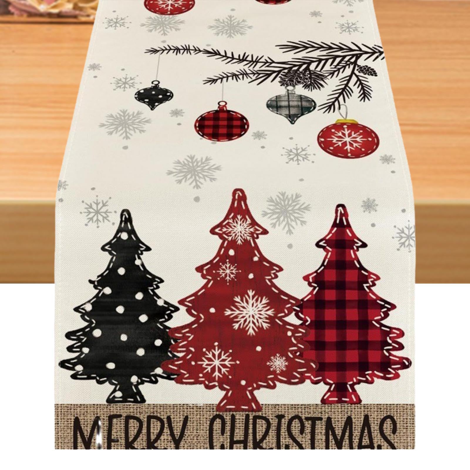 Chemin de table de Noël long pour nappe rustique et cuisine