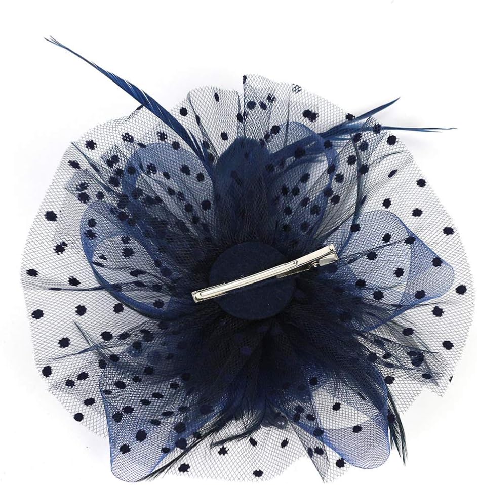 Fascinators Hat Flower Mesh Ribbons on a Headband Tea Party Headband Flower Mesh Hair Clip for Wedding Cocktail () - Image 3