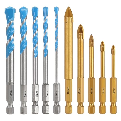 Vista 18 de COMOWARE Juego de brocas de martillo giratorio y cinceles, herramienta de agujero de mampostería de hormigón SDS Plus, 17 piezas con estuche