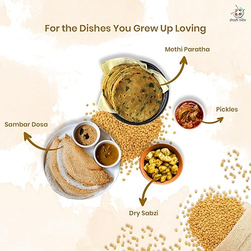 Miniatura 3 de Shudh India Semillas de fenogreco (meti) enteras, Trigonella foenum graecum ~ Todo natural | Vegano | Sin gluten | Sin OMG | Origen indio, utilizado