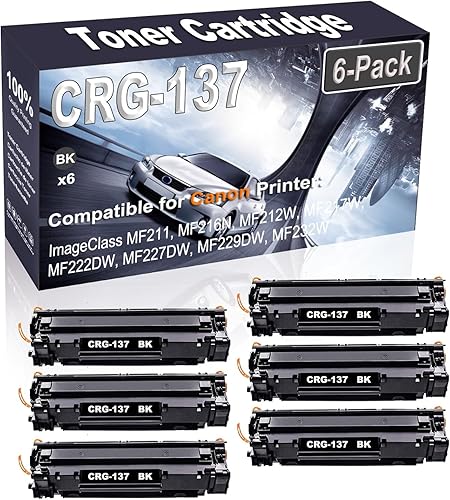 Paquete de 6 cartuchos de impresora láser compatibles con ImageClass MF211 MF216N MF212W MF217W MF222DW (alta capacidad), repuesto para Canon