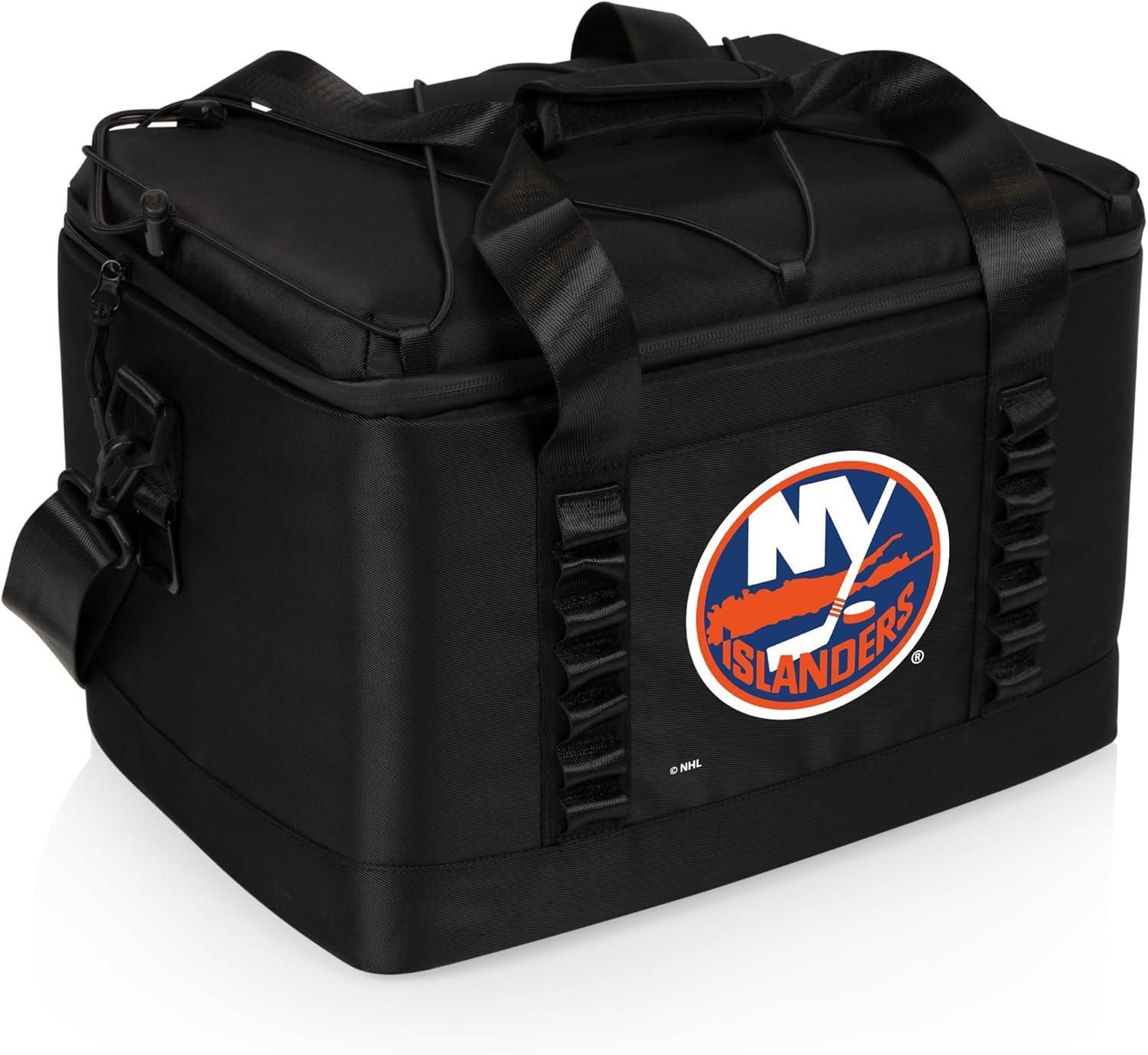 Picnic TIME NHL New York Islanders Tarana Superthick Cooler Bag, 24 Can Insulated Soft Cooler, Upcycled Beach Cooler, Camping Cooler, Picnic Cooler, (Carbon Black)