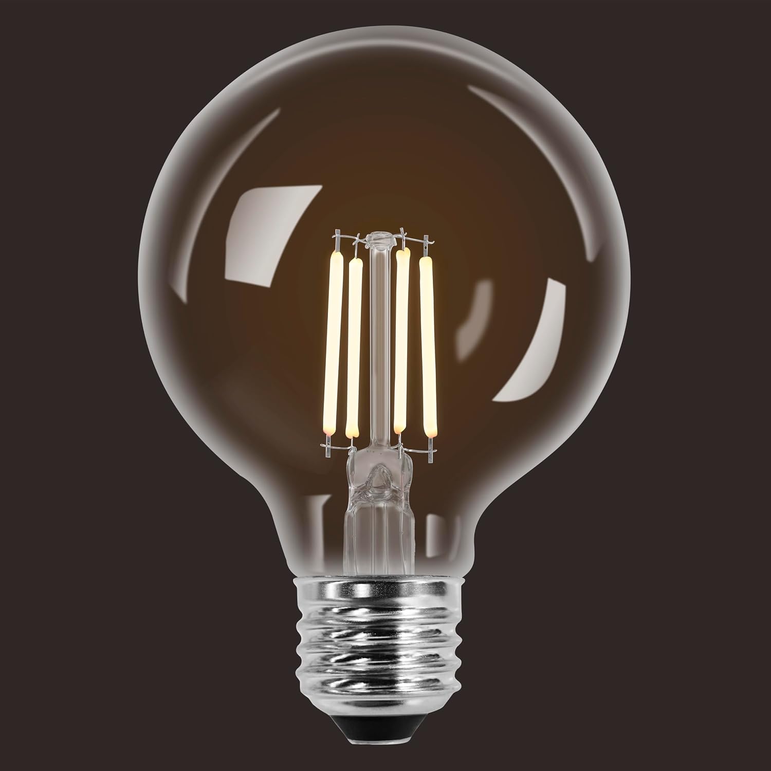 Sylvania G25 Clear Globe LED White Filament Bulb, 5W, Dimmable, 500 LMS, Medium Base, 2700K, Soft White - 2 Pack (42176)
