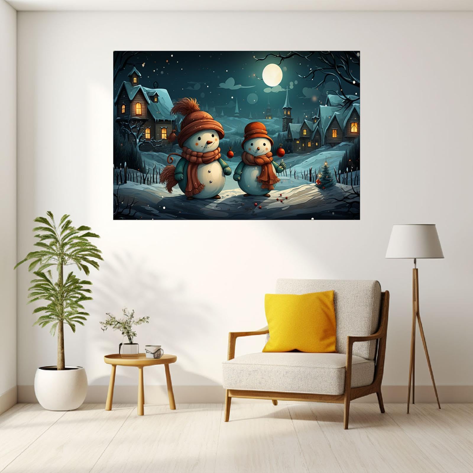 クリスマス風 夜景アート 絵画 インテリア キャンバス 北欧風 【公式通販】