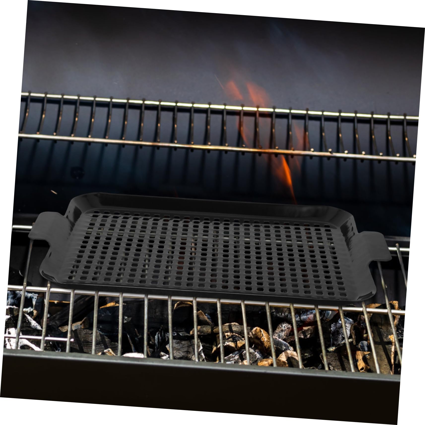 TOYANDONA 2piezas Placas De Parrilla Antiadherentes con Agujeros Rectangulares para Horno para Asar Verduras Pescado Carne y Mariscos Al Aire