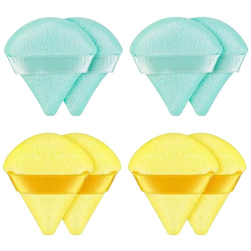 8 piezas triángulo polvo soplo cara triángulo suave maquillaje Puff terciopelo cosmética base licuadora esponja belleza maquillaje herramientas