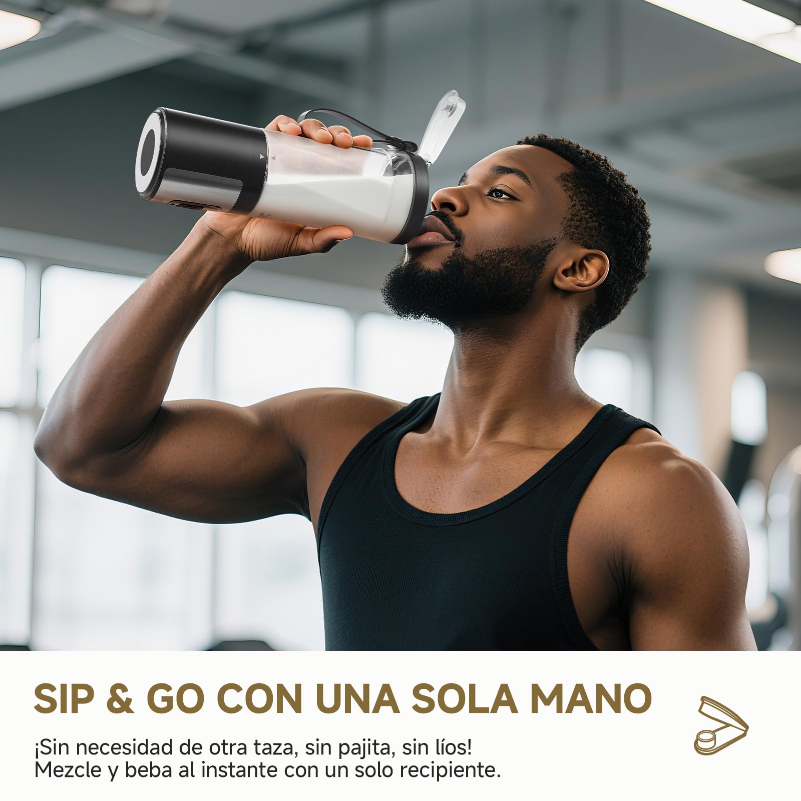 AMZCHEF Batidora portátil de 600 ml – Smoothie Maker con 6 cuchillas, motor de 120 W para llevar, carga rápida a través de USB-C, IPX6 resistente al agua, sin bisfenol A, mini batidora para batidos