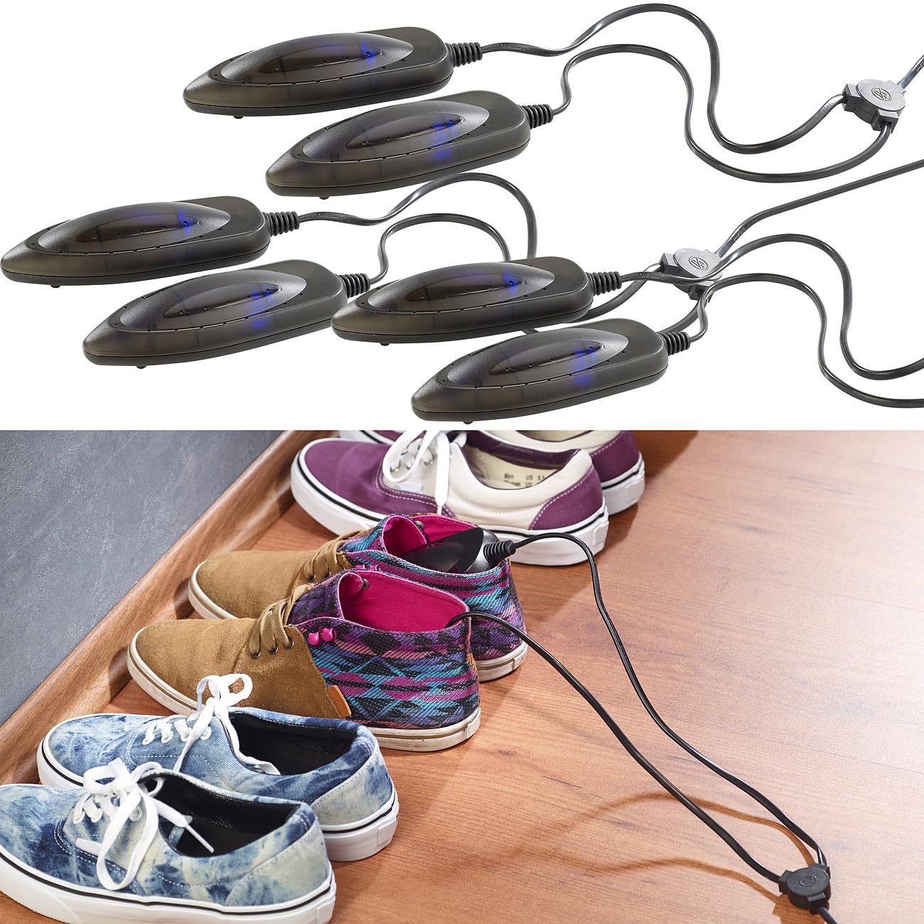 3 mini sèche & chauffe-chaussures avec lampe UV [infactory]