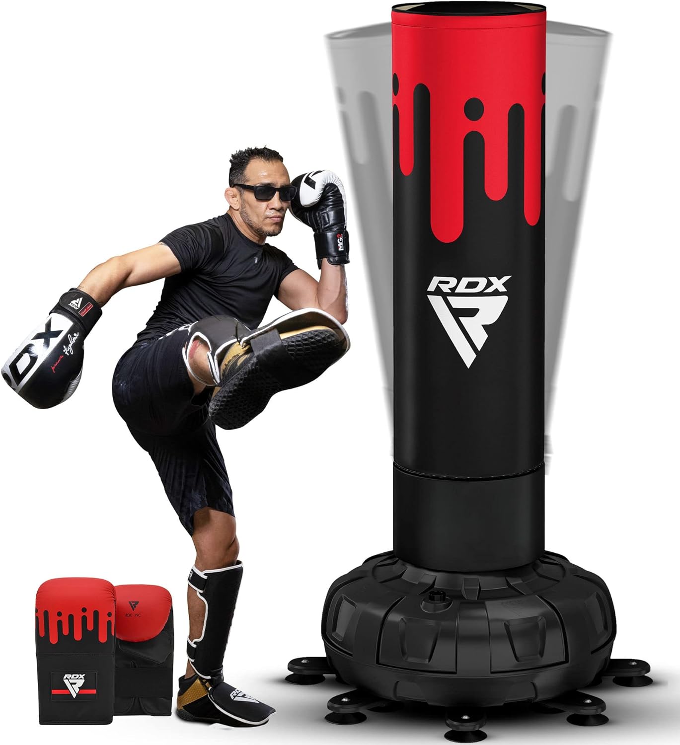 メンテナンス Weighted Punching Bag RDX Freestanding Punching Bag, Boxing Gloves, Heavy Punch