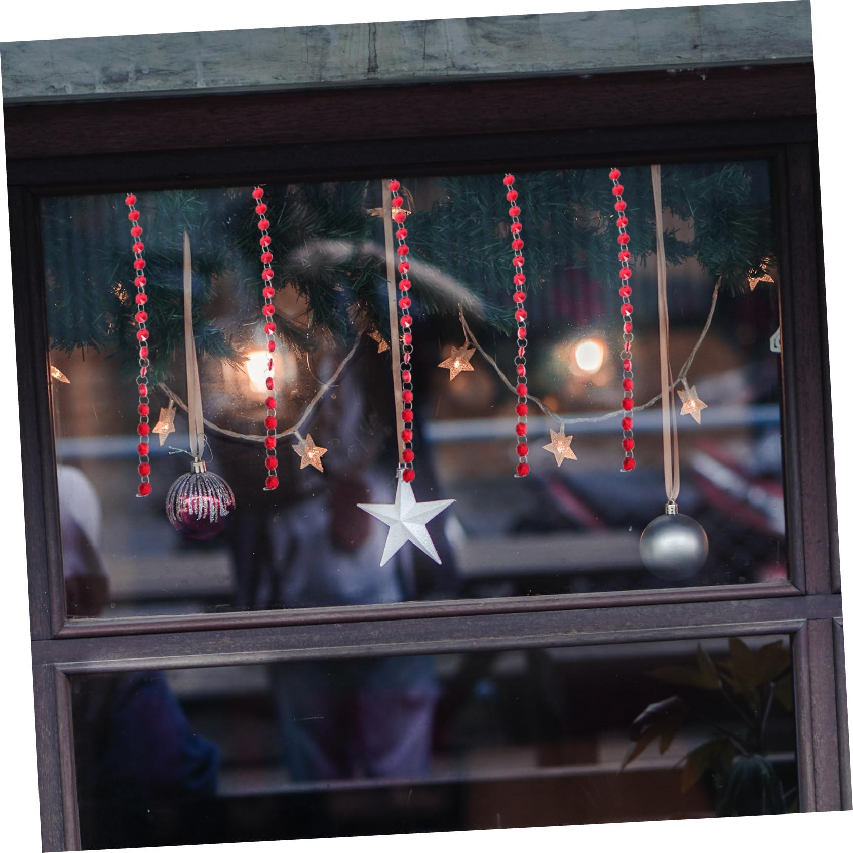 PRETYZOOM 2pcs Bead Curtain Chandelier Door Beaded Festoon Jewelry Macrame Wall Hanging Decor Decoration Round Mirrors for Wall Dog Chain Pendant Lights Beads Chain Decor Red Metal