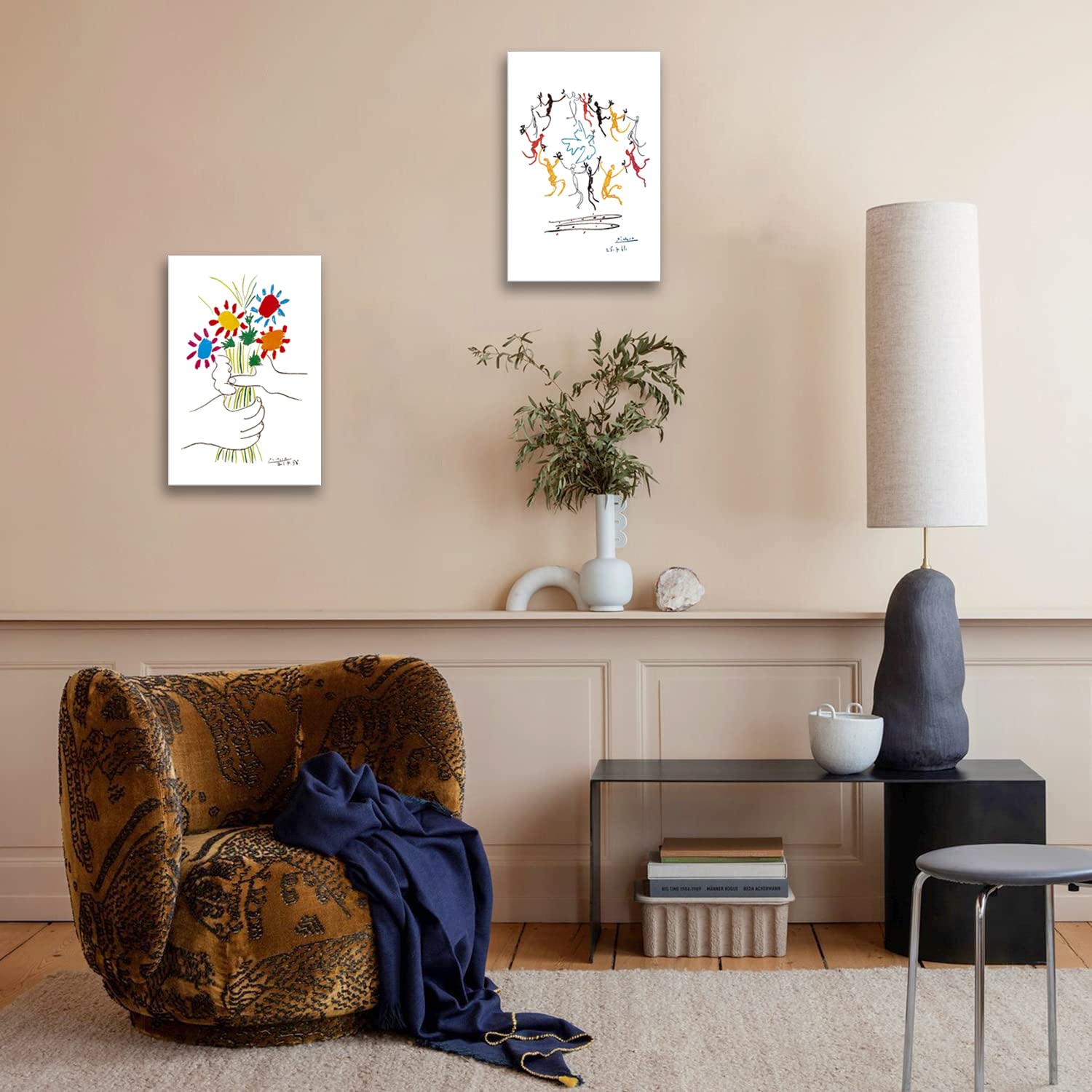 Amazon.co.jp: ピカソ 友情の花 アートパネル 絵画 壁飾り 開運 額付き