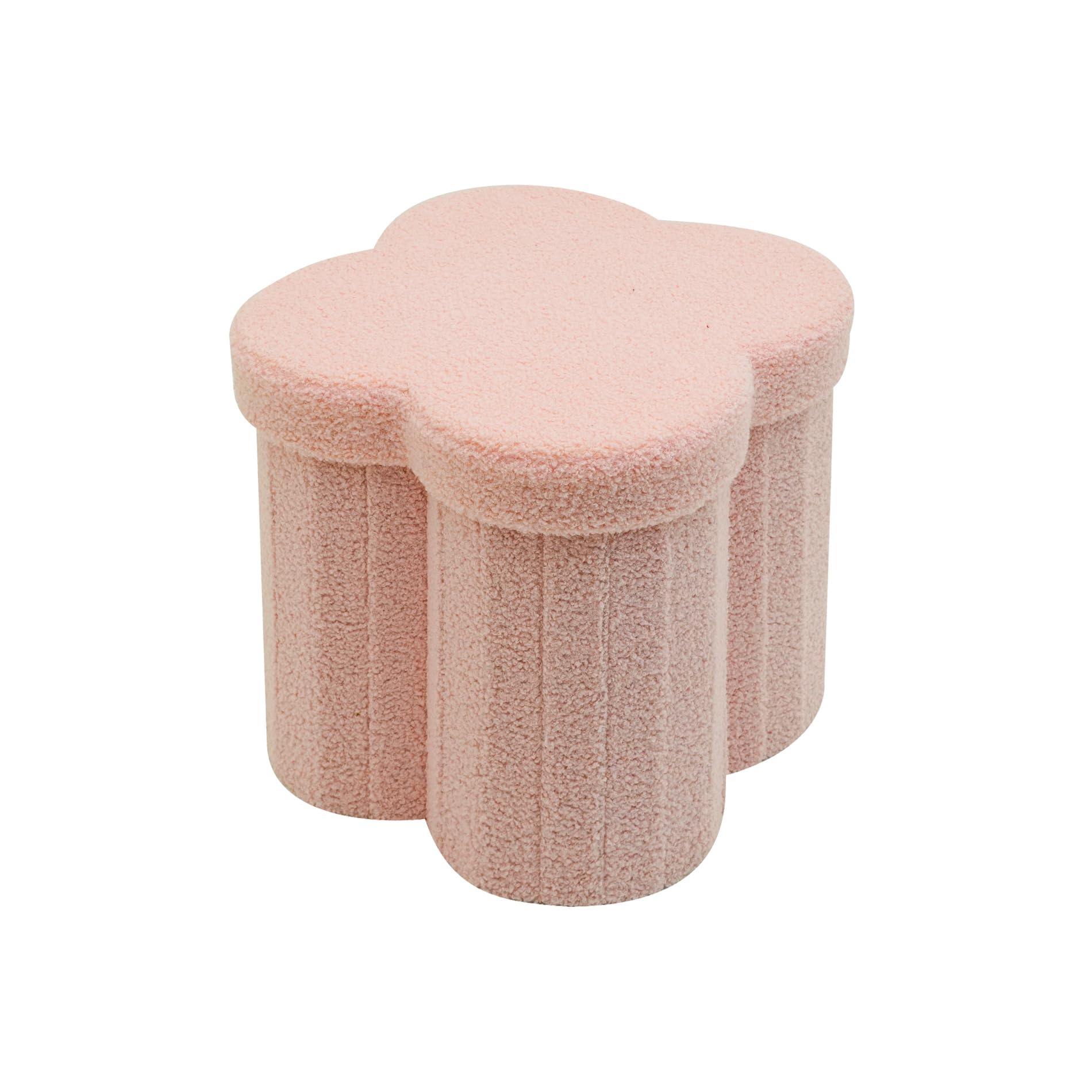 Rebecca Mobili Aufbewahrung Pouf für Kinderzimmer, Faltbarer Pouf, Rosa, Polyesterstoff MDF, Gepolstert, mit Deckel, für Spielzeug Notizbücher - Maße HxBxT: 40 x 40 x 40 cm - Art. RE7064