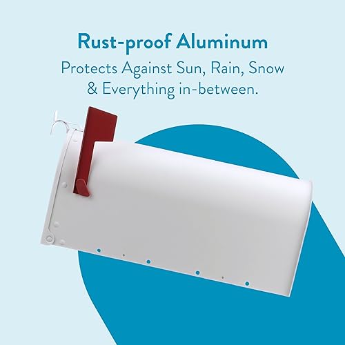 Miniatura 9 de Architectural Mailboxes Admiral ADM11WAM - Buzón de aluminio para montaje en poste, código de compatibilidad A, color blanco texturizado, capacidad