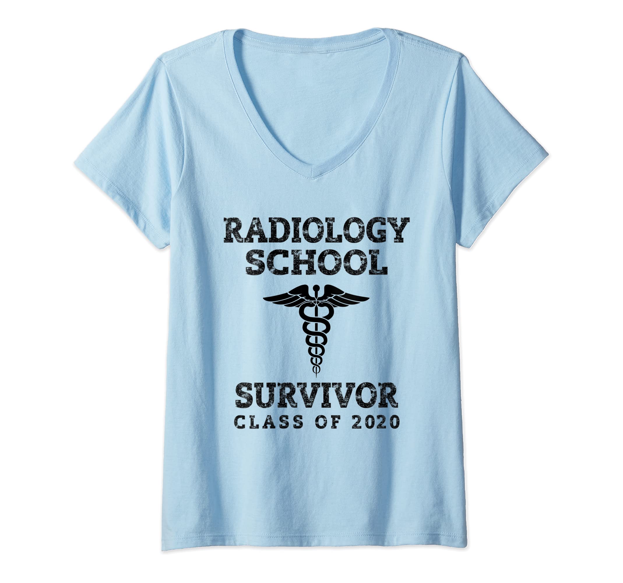 Grad RTR TeesWomens Radiology School Survivor Class of 2020 - X-Ray Tech Grad V-Neck T-Shirt