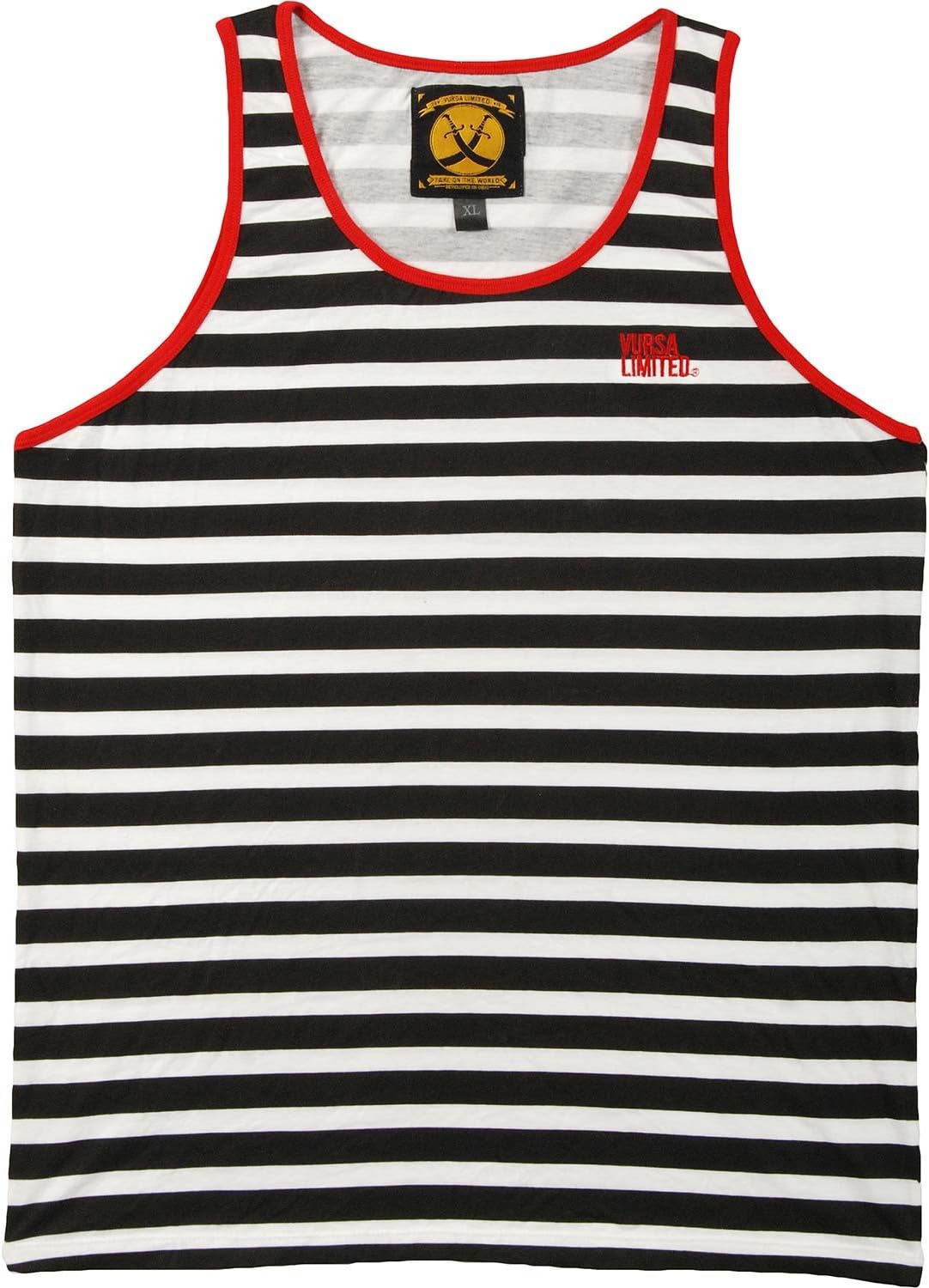 Men's Striped Mens Tank Black/White