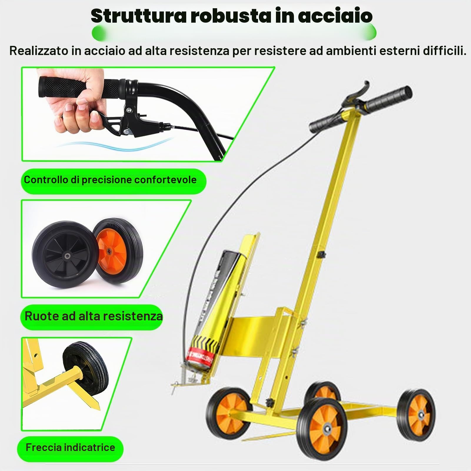 Macchina per Marcatura di Linee Macchina Traccialinee Portatile e a Spinta, Macchina Traccialinee con Larghezza di Linea Regolabile da 5 a 15 Cm, per Traccialinee di Parcheggi di Garage di Fabbriche