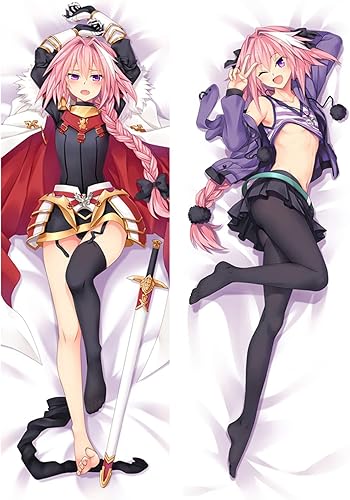 Miniatura 1 de Funda de almohada decorativa de anime Fate Astolfo Dakimakura de 2 lados impresa funda de almohada abrazando cuerpo Cushin funda Otaku Waifu