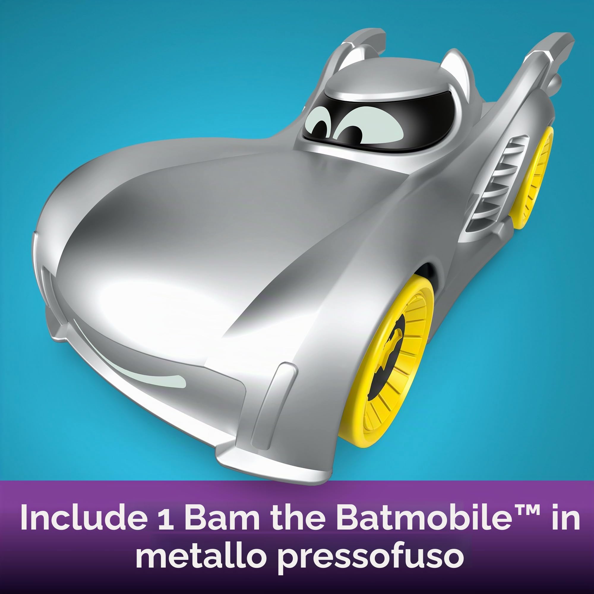 Fisher-Price DC Batwheels - Pipistrello giocattolo per bambini in età prescolare, con macchina pressofusa in scala 1:55, per bambini dai 3 anni in su