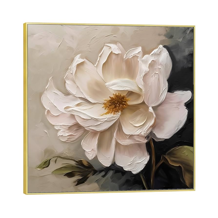 絵画 Oil painting of beautiful flowers. HOUSTON VINTAGE SIGNED OIL PAINTING CANVAS FLORAL STILL LIFE