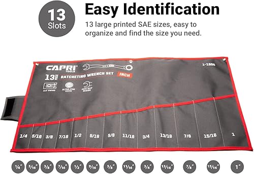 Miniatura 6 de Capri Tools Bolsa enrollable para llaves con bolsillos estándar