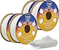 OVERTURE PETG Filament 1.75mm, Bobine de 4kg(8,8lbs), Précision dimensionnelle +/- 0,02 mm (Blanc 1kg*4)