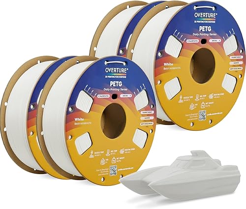 Vista 103 de Overture Petg - Filamento de 0.07 pulgadas con superficie de construcción 3D 7.87 x 7.87 pulgadas, consumibles para impresora 3D, carrete de 2.2 2.2