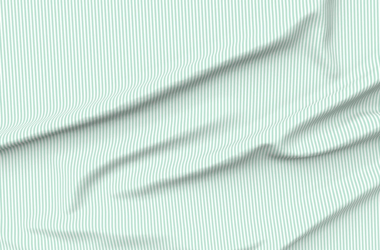 Spoonflower Fabric - Stripes Vertical Mint Green Striped Printed on Minky Fabric by The Yard - Sewing Baby Blankets Quilt Backing Plush