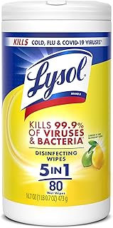 Lysol Disinfectant Wipes, Multi-Surface Antibacterial Cleaning Wipes, for Disinfecting and Cleaning, Lemon and Lime Blosso...