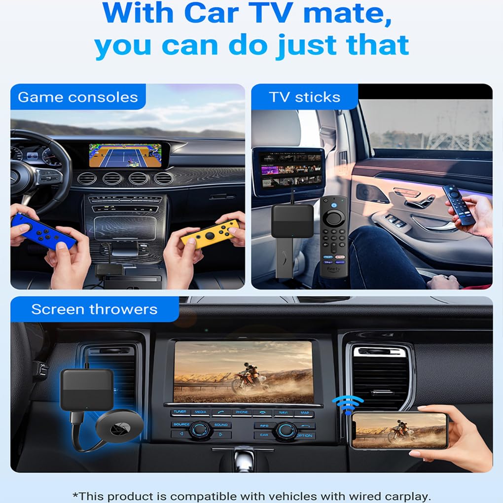 Adaptador Multimedia HD-MI para Coches con conexión por Cable, Ideal para Dispositivos USB y decodificadores.