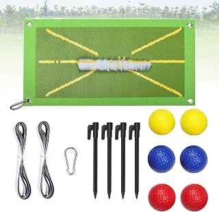 14 Pieces Golf Training Mat Set, 50 x 25 cm, Golf Training Aids, Exercise Mat, Swing Detection Batting Training Aids, for Outdoor, Indoor Portable Swing Practice Mat