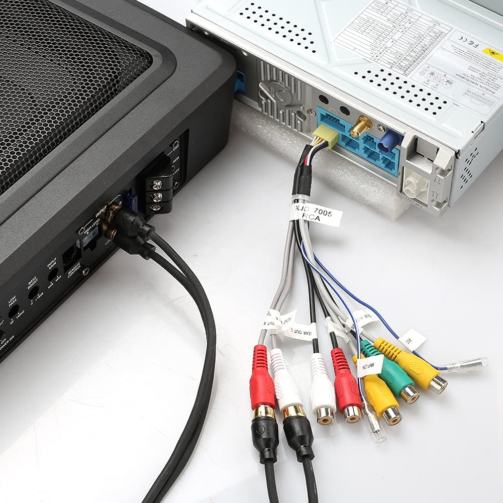 RCA audio input connection on the ISUDAR SU6901 subwoofer.