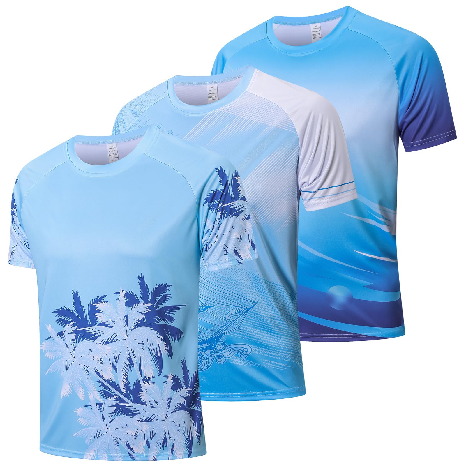 CIMIC 3er-Pack Rashguard-UV-Shirt für Herren,Wassersurf-Shirt,UPF 50+,UV-Schutz-Schwimm-T-Shirt,schnell trocknend, atmungsaktiv,Sonnenschutz für Outdoor-Surfen,Laufshirt