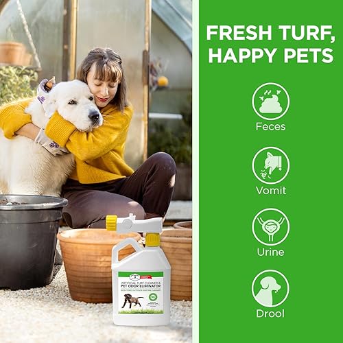Miniatura 10 de Stuart Pet Supply - Limpiador de césped artificial y eliminador de olores de mascotas para exteriores, ideal para patios, césped artificial y