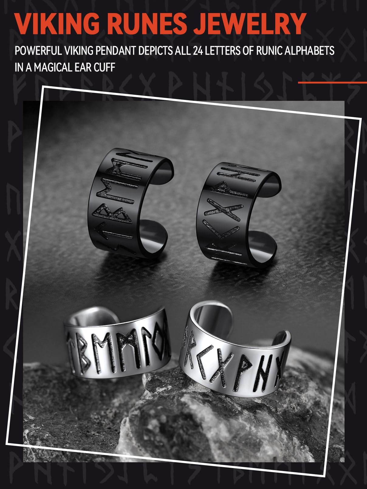 FaithHeart Pendientes Vikingos Runas Plata de Ley 925 Hombres Aretes Redondos Hipoalergénicos de Orejas Joyería Religiosa de Protección de Familias Parejas