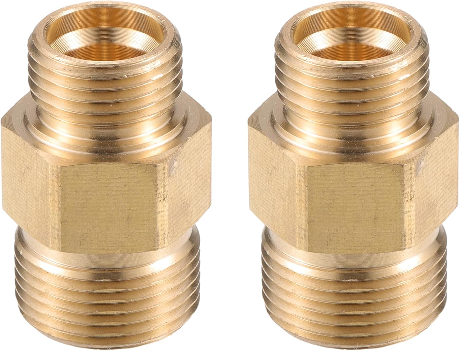 Pressure Washer Connector, M14x1.5 to 14mm G1/2" Male and Female Adapter Brass Screw Hose Connector Universal for Pressure Washer Quick Connect Brass Copper Tone 1pc