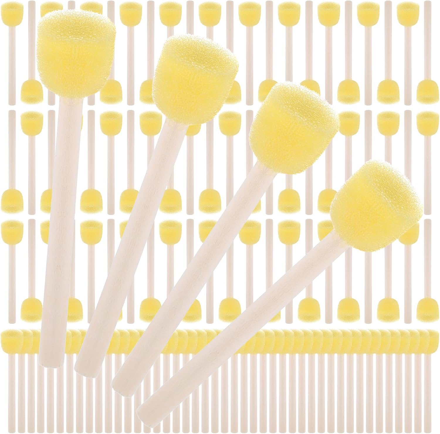 200 Pcs Round Sponge Foam Brush Set Foam Sponge Brushes for Painting with Wooden Handle Daubers Stippler Kits for Arts Crafts Acrylic Watercolor 0.6 Inch