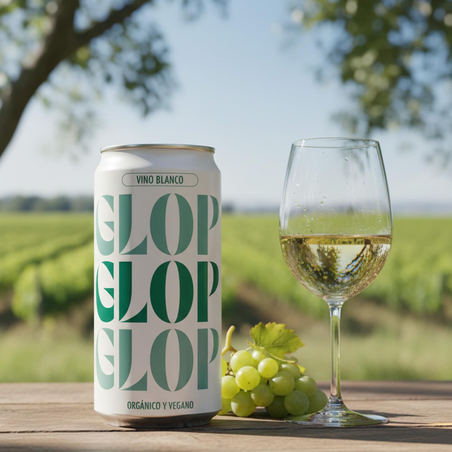 GLOP Vino Blanco Orgánico y Vegano Garnacha Blanca en Lata 250ml Pack 12 | Ecológico CCPAE | Fresco y Aromático | 11% Vol | Origen España