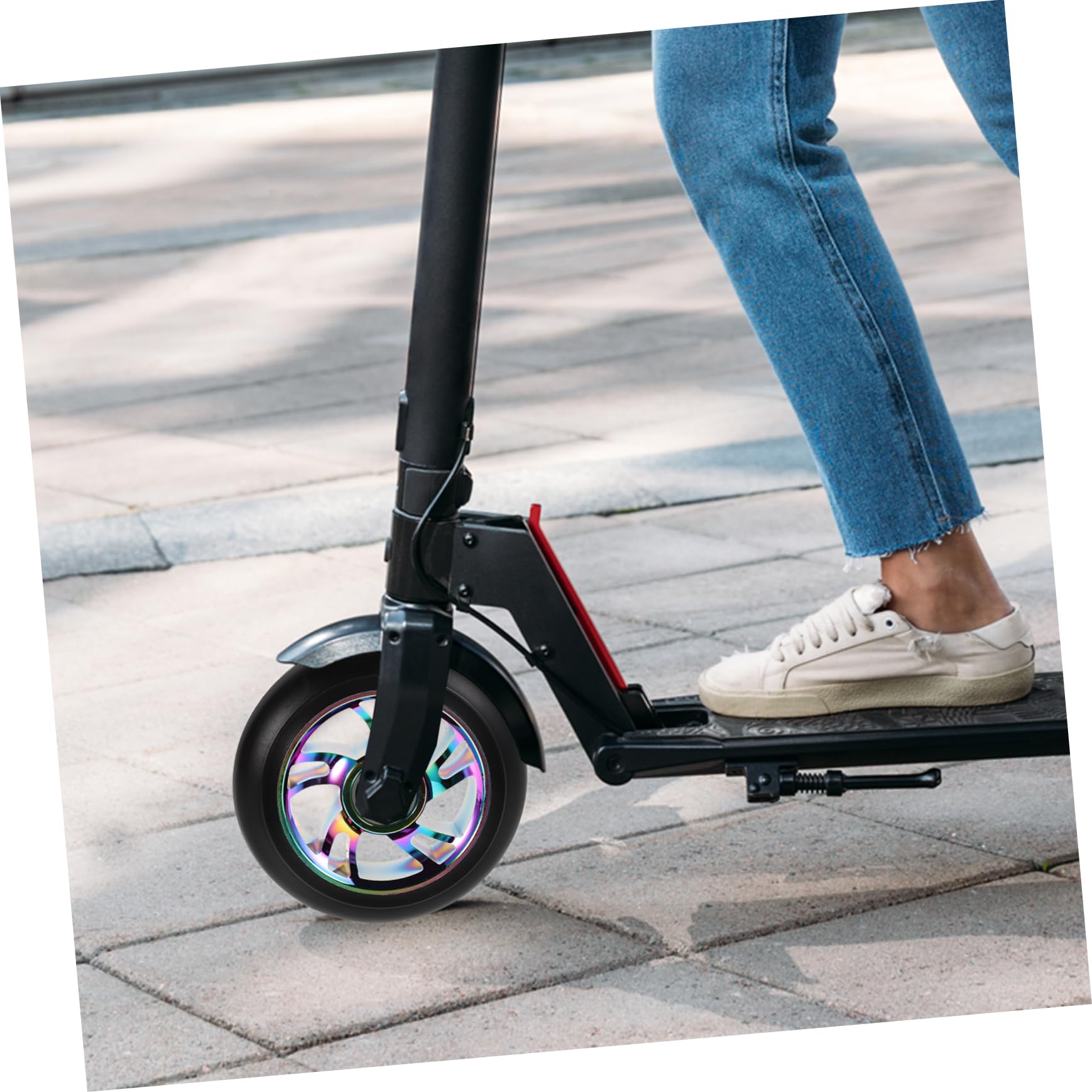 Ruedas de Patinete LED de Aleación de Aluminio, Repuesto Trasero para Scooter, 2 Piezas, Mejora el Deslizamiento Velocidad