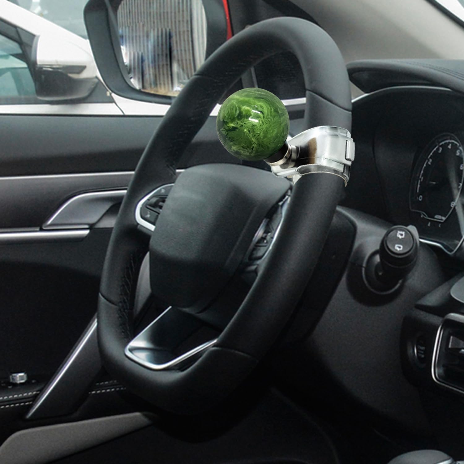 Ball Steering Wheel Spinner Booster Knob Car Turning Assist Handle Fit Most Agricultural Tractors Forklifts Lawn Mowers Boats, Green