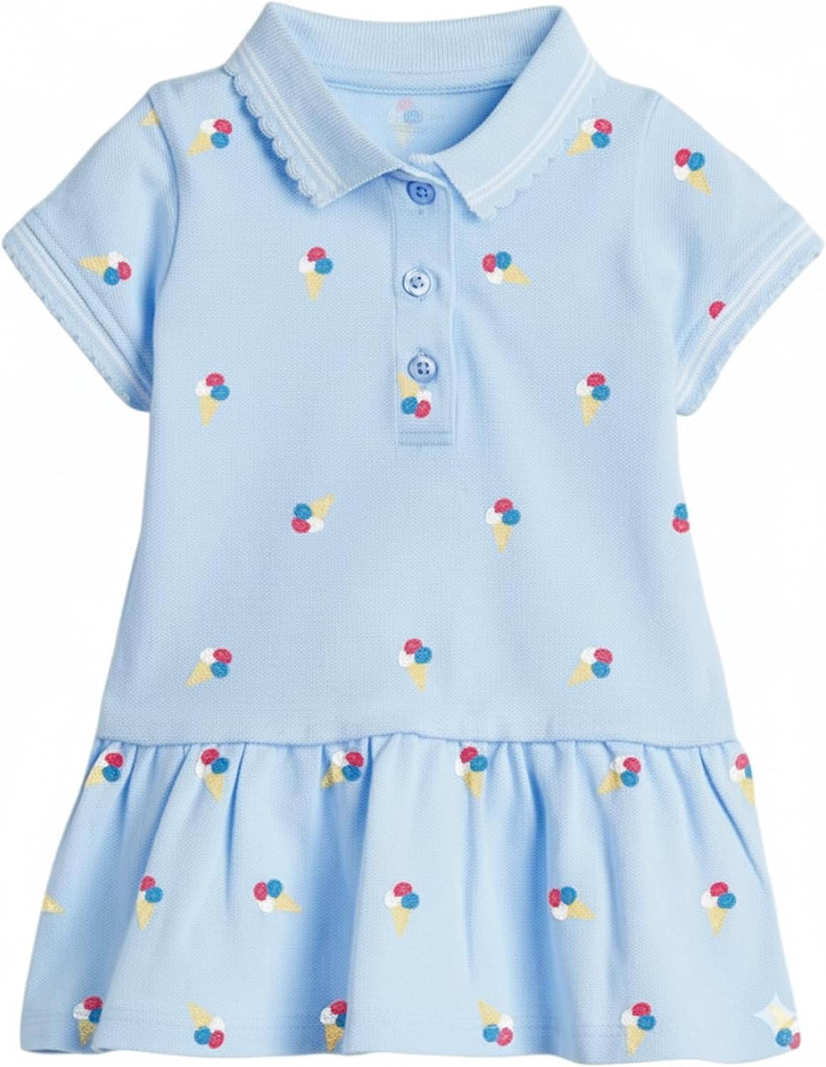 Short Sleeve Knitted Dress for Baby Girls : Soft Cotton, Cute Design, Summer Wear, Sweet Colors, Durable Baby Girl Dress