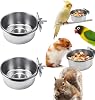 2 Pcs Bird Food Bowl with Clamp, Durable Brid Bowls for Cage, Water Bowl for Bird Parrot Cockatiel Conure Budgies Parakeet Small Animal