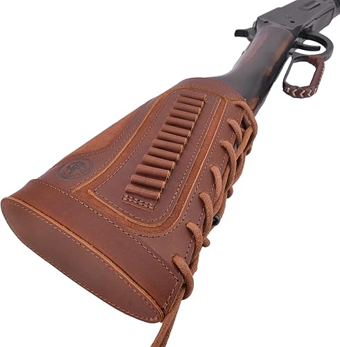 Miniatura 5 de Soporte de carcasa de cuero para culatas, cubierta de pistola para mejillas para .22, 17HMR, 22LR, 22MAG