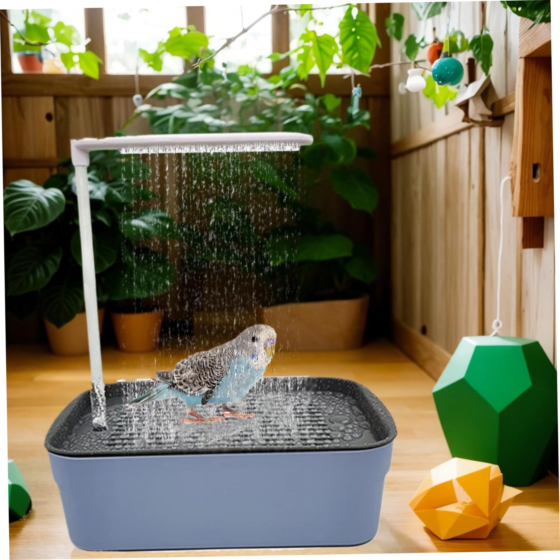 Vasca da bagno Set da bagno per uccelli 12, 4x13, 4x8, 5 set automatico per uccelli Pappagallo elettrico con rubinetti Doccia staccabile Vasca da per piccoli
