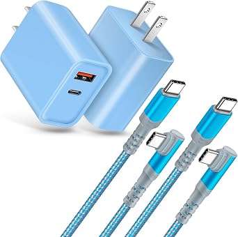 Fast C Charger Kit, 2 Pack 20W PD USB C Wall Charger Block Type-C Cable