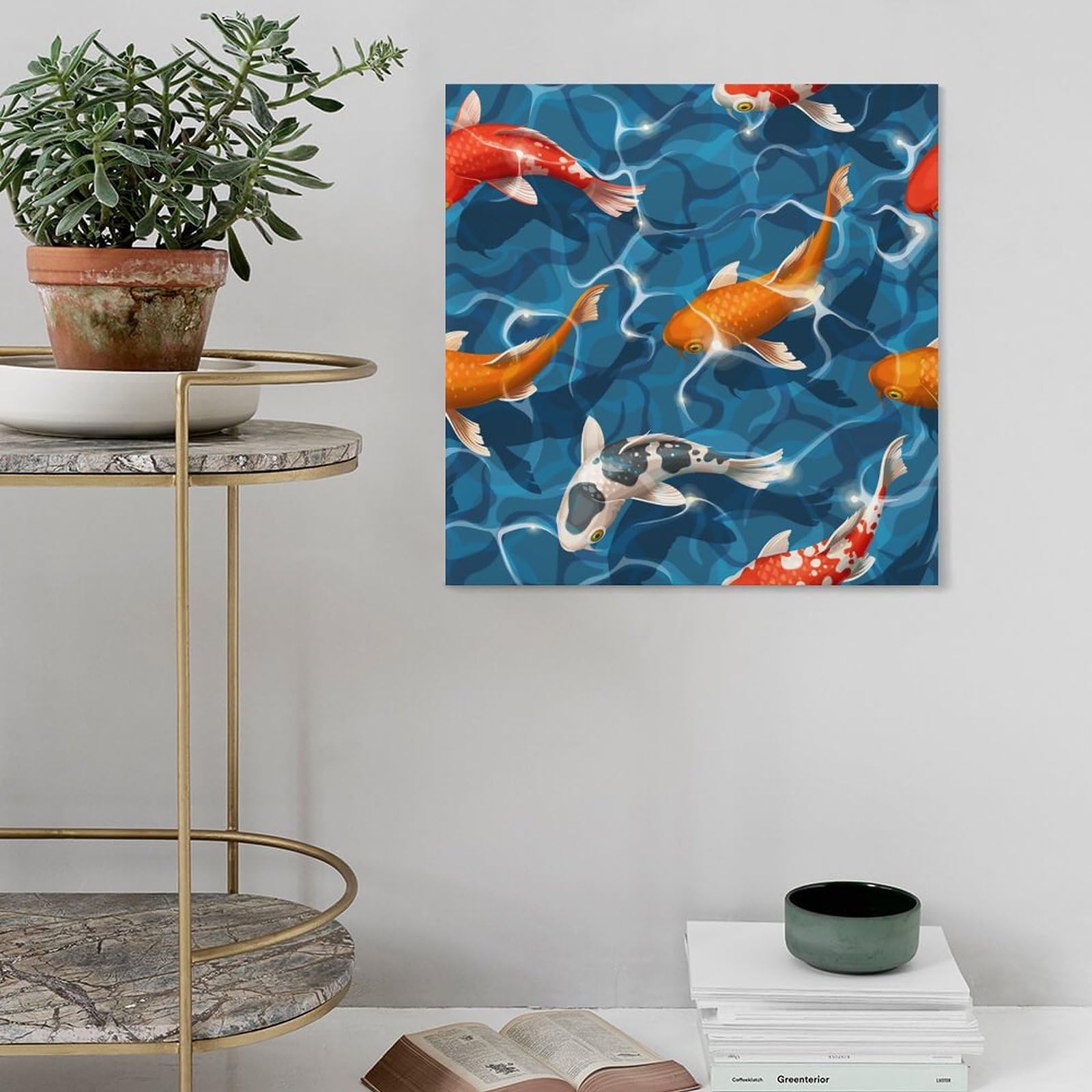 Amazon.co.jp: アートパネル 金魚 鯉 錦鯉 和柄 和風 キャンバス絵画